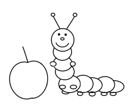 Гусеница раскраска для детей