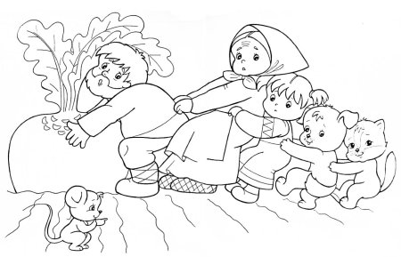 Иллюстрации к сказке Колобок раскраска