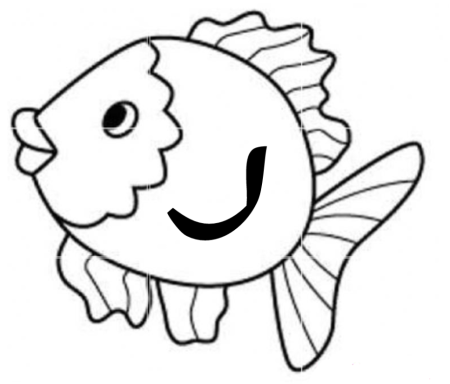 Трафарет рыбка для детей