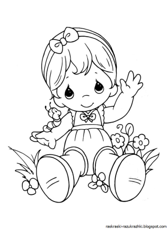 Кукла раскраска для малышей