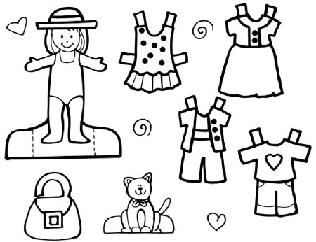 Кукла раскраска для малышей