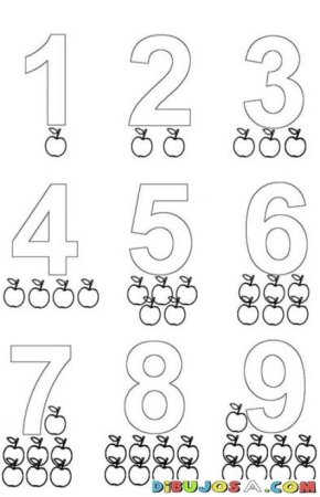 Цифры от 1 до 5 для раскрашивания