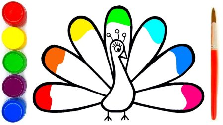 Павлин раскраска для детей пластилином