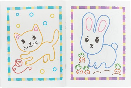 Раскраска с цветным контуром для малышей