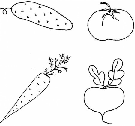 Овощи картинки для детей раскраска