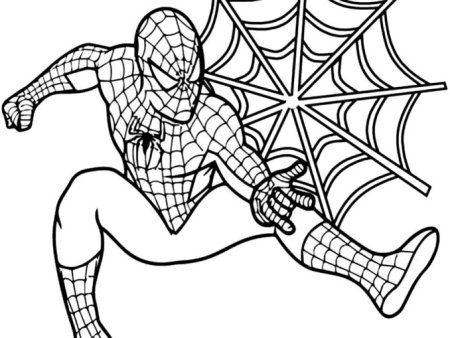 Человек паук с паутиной раскраска