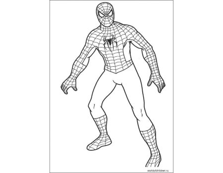 Человек паук в полный рост раскраска для детей