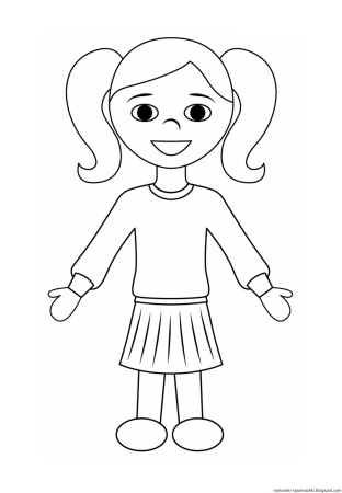 Девочка раскраска для детей