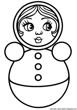 Кукла раскраска для малышей