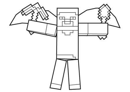 Майнкрафт герои раскраска Стив