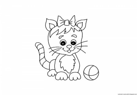 Кошечка раскраска для малышей