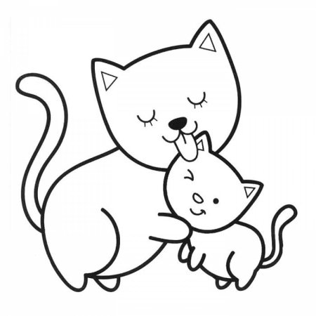 Кошка раскраска для детей