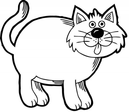 Кошка раскраска для детей