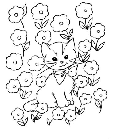 Кошка для раскрашивания для детей 2-3 лет