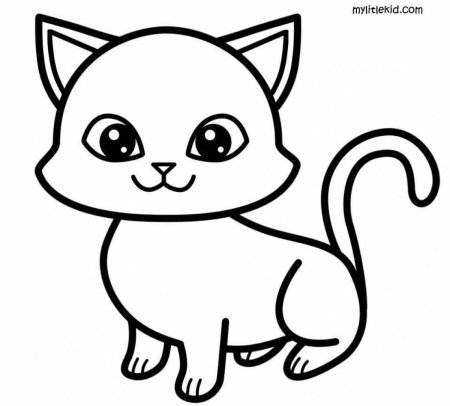 Кошка раскраска для детей