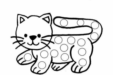 Раскраска кошка с котятами