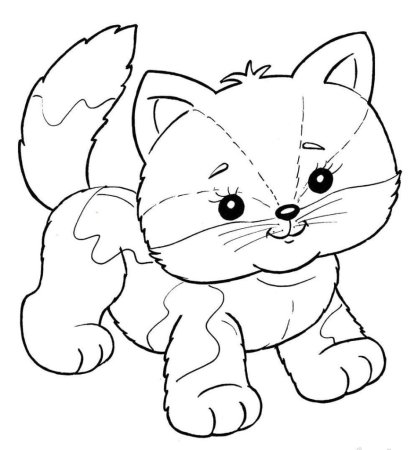 Раскраска 4 котенка