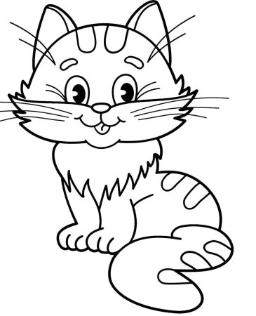 Эскиз кошки для детей