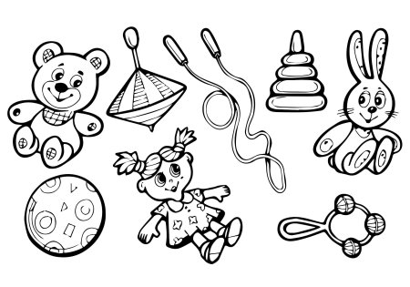 Раскраска. Игрушки