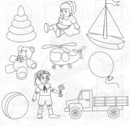 Раскраска игрушки для мальчиков