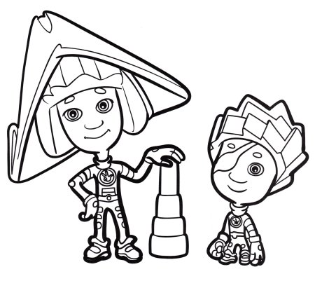 Раскраска Фиксики шпуля