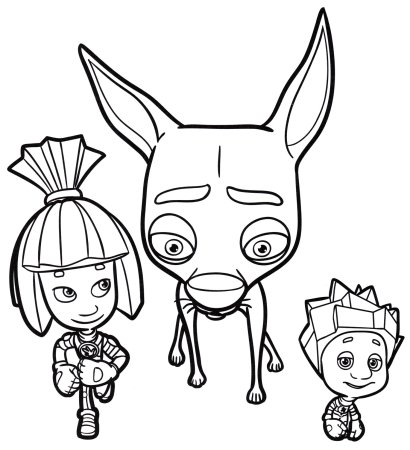 Раскраска Фиксики Симка и Нолик