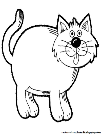 Кошка для раскрашивания для детей 2-3 лет