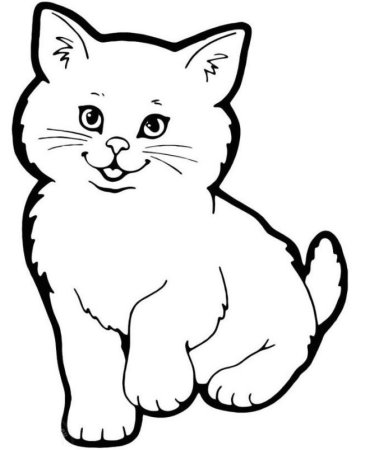 Кошка раскраска для детей