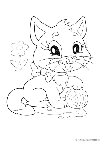 Котенок раскраска для малышей