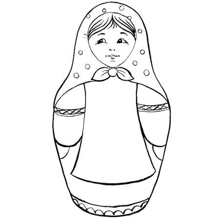 Раскраска Матрешка