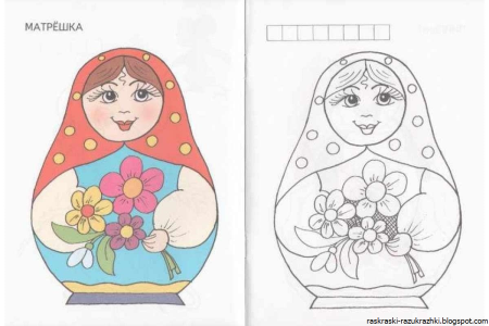 Раскраска матрёшка для детей 2-3 лет