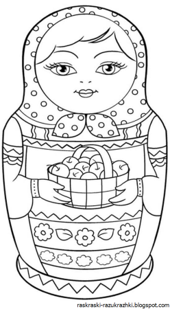 Загорская Сергиево-Посадская матрёшка раскраска