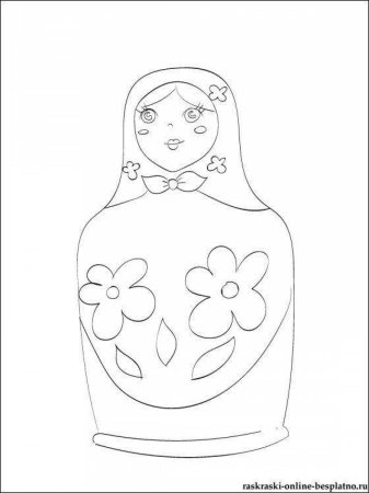 Трафарет Матрешка для рисования для детей