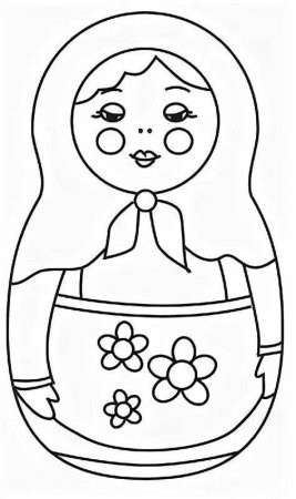 Раскраска Матрешка 2 младшая группа