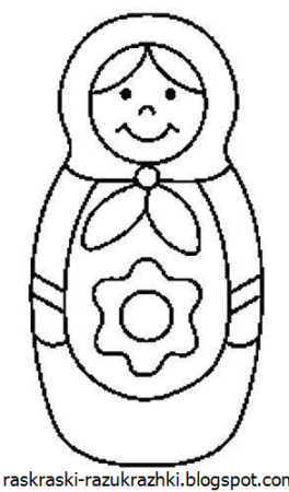 Раскраска матрёшка для детей 3-4 лет