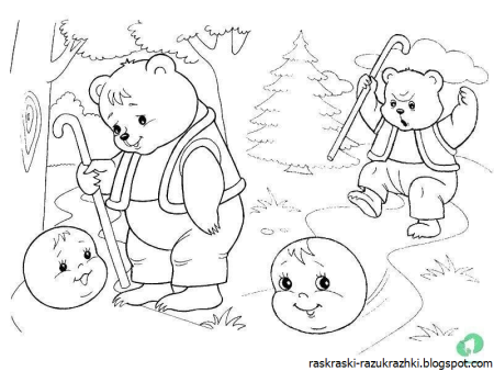 Раскраска Колобок для детей 3-4 лет