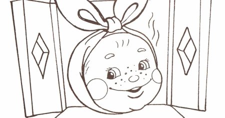 Колобок раскраска для детей