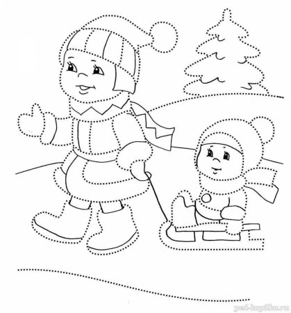 Раскраски зимние для детей 4-5 лет