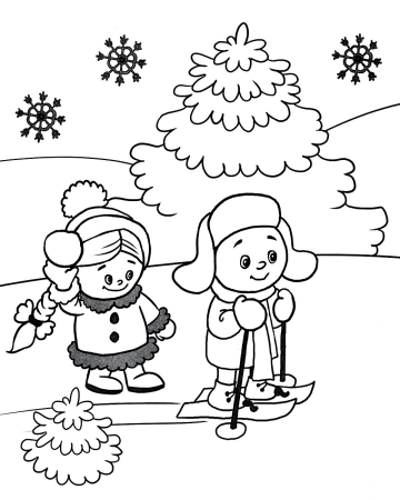 Зимние раскраски для детей 3-4 лет
