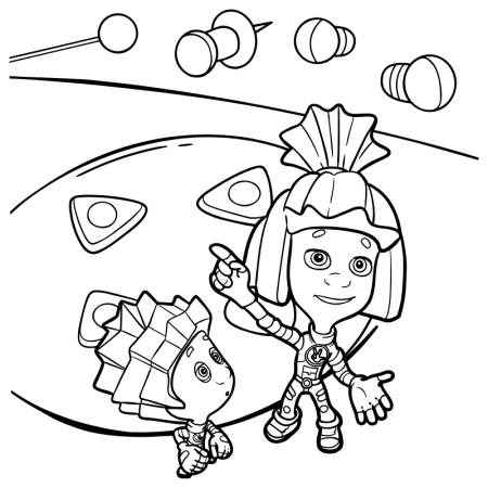 Раскраски для детей Фиксики Нолик