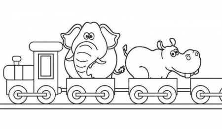 Паровозик раскраска для малышей