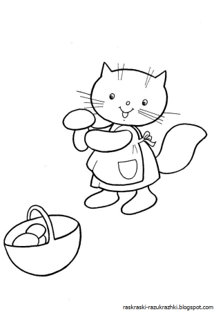 Котенок раскраска для малышей