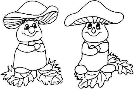 Раскраски грибы для детей 3-4 лет