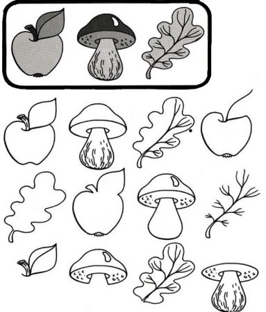 Раскраски грибы для детей 4-5 лет