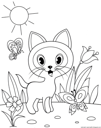 Котёнок Гав мультфильм раскраска