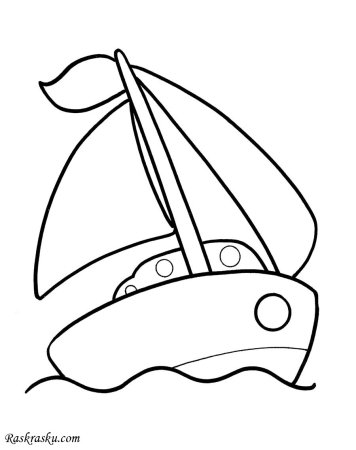 Кораблик для раскрашивания для детей 2-3 лет