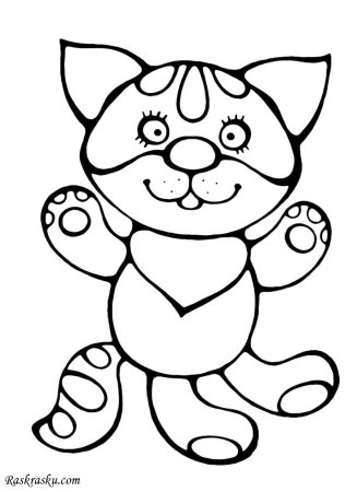 Кот раскраска для малышей