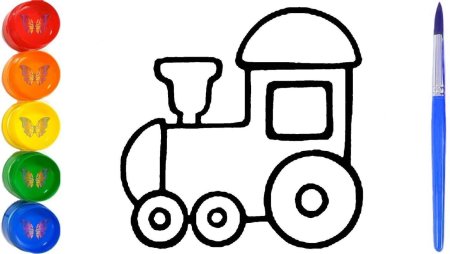 Раскраска паровозик для детей 3-4 лет