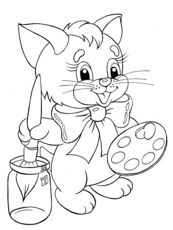 Котенок для раскрашивания