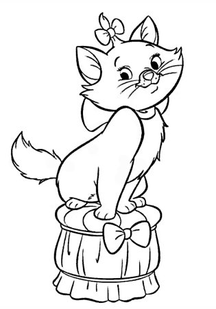 Кошка с котятами раскраска для детей